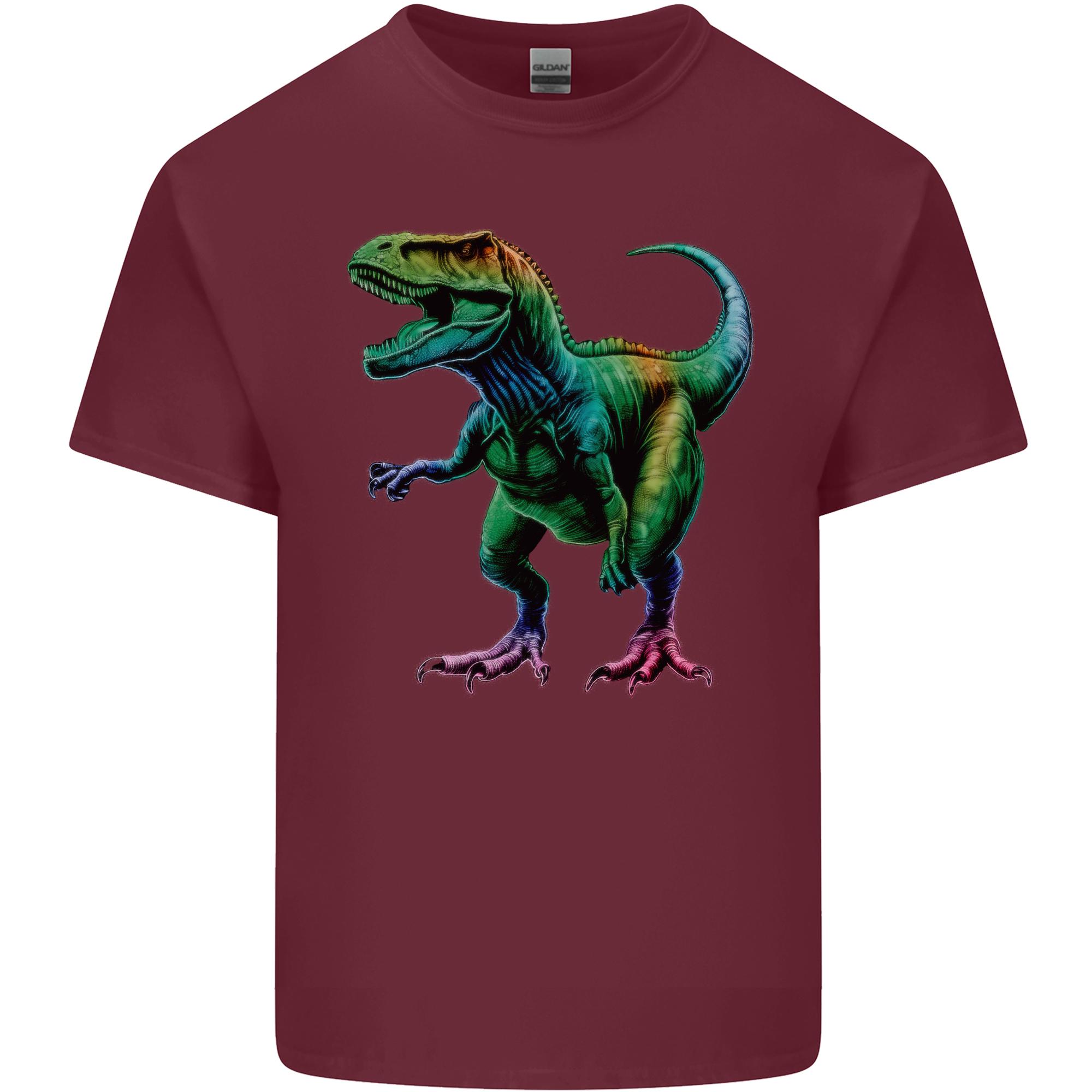 Colourful TRex Dinosaur Unisexs Light Cotton TShirt S