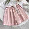 Fashion Buttons Loose Wide Leg Shorts for Women Summer New Thin Slim High Waist  Casual Shorts Woman A-line Solid Elegant Lady Shorts 24281