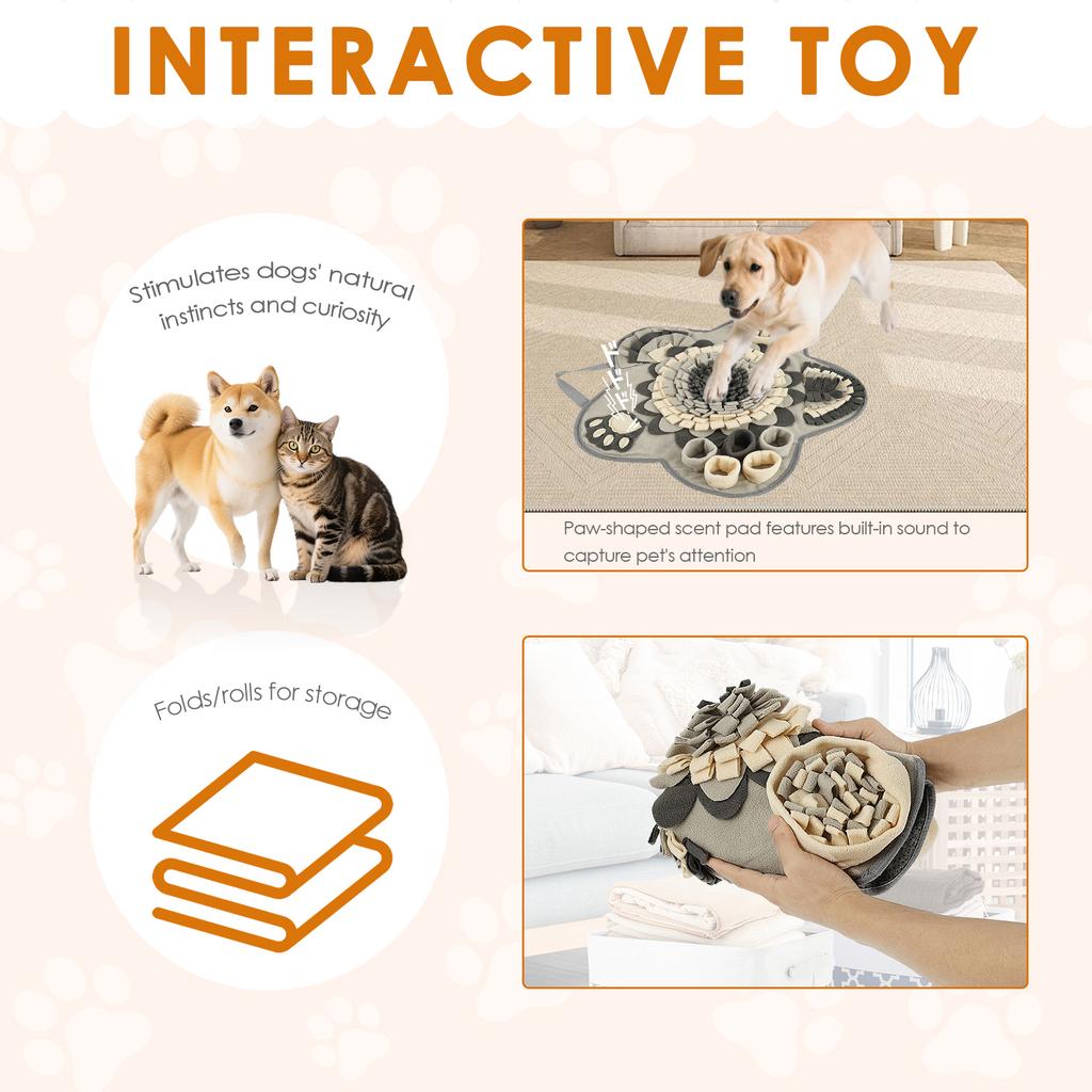 Mata węchowa dla psa Przenośna mata do karmienia smakołykami dla zwierząt z 2 zabawkami do żucia w kształcie kości Antypoślizgowy dywanik do węszenia dla psa Artykuły dla zwierząt do treningu