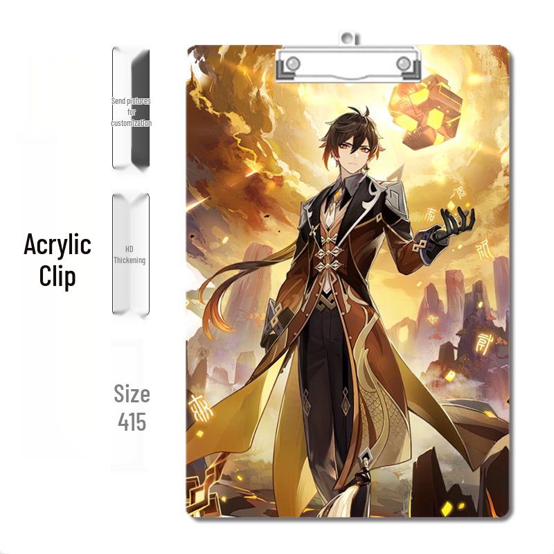 Anime Style Acrylic Clipboard and File Folder with Thickened Writing Pad