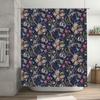 Floral Shower Curtain Blue, Pink White Design for Bathrooms Decor 3D Printed Waterproof Fabric Shower Panels (72x84inches)