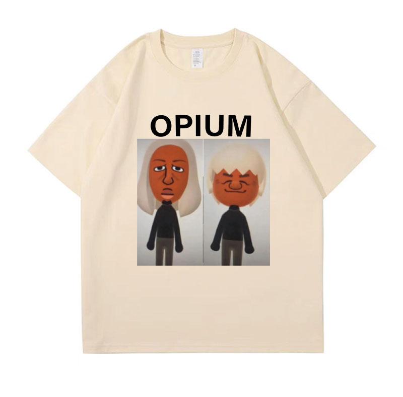 OPIUM Ken Carson Destroy Lonely Koszulka Śmieszne Postacie z Wii Graficzne Koszulki Mem Męskie Koszulki z Nadrukiem Kreskówkowym Męskie Luźne Góry