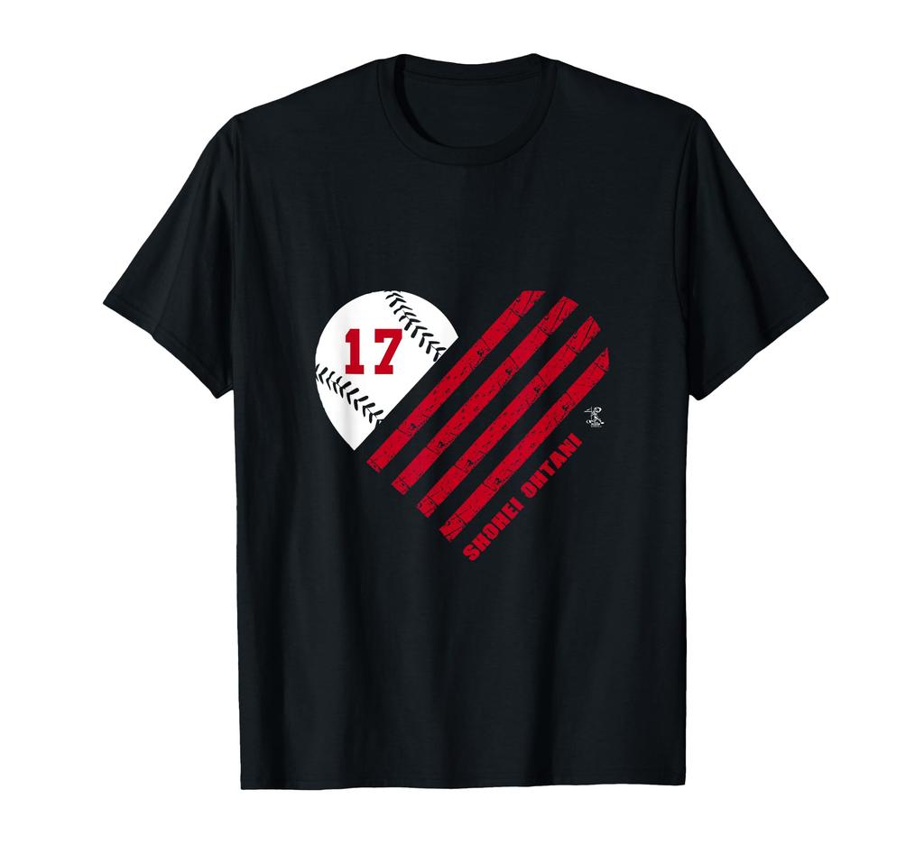Shohei Ohtani Baseball Striped Heart Game Day T-Shirt