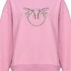 Pinko Loose Sweatshirt With Logo And Rhinestones Women Tops Pink 100534A1R8-N98