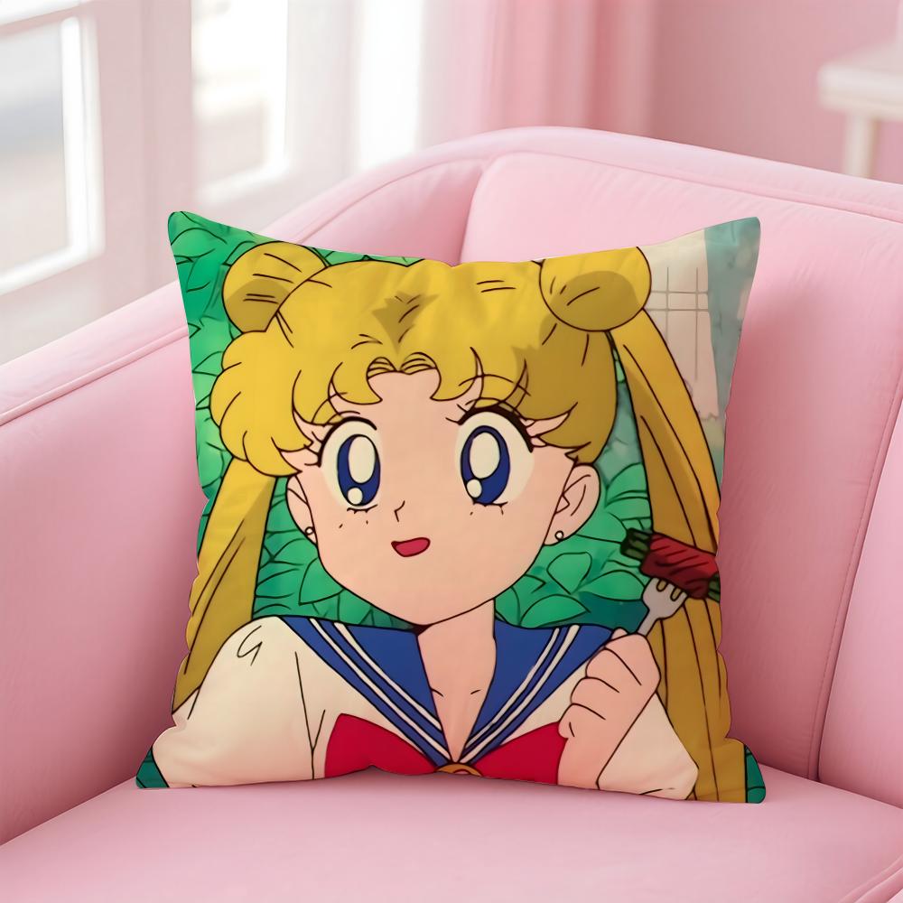 Anime S-Sailor Moons Cushion Cover Comfortable Reversible Pillow Cover Ideal For Car Sofa Bedroom & Beyond