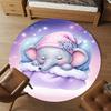 1PC Elephant Sleepy Nighttime Round Chair Mat Area Rug - Non-Slip, Floor Mat for Office, Bedroom, Home Decor Christmas Gift C0528004