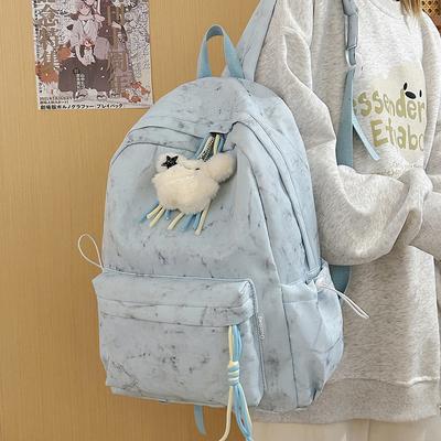 School Bag Summer New Mori High-value College Student School Bag Fresh Tie-dye Versatile Backpack Casual Simple Shoulder Bag