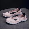 Fashion Summer Women's Handmade Woven Soft Soled Flat Bottomed Colorful Outdoor Fashion Walking Lazy Casual Single Shoes Large Size 42