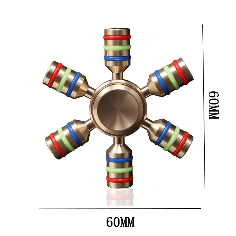 Hand Metal Spinner 6 Arm - Decompression Fidget Toy Edc Gadgets Anxiety Stress Easing For Adults Kids Antiestres Juguete