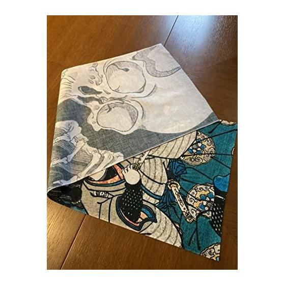 Ukiyo-e Tenugui Towel - "The Great Picture of the Ghost of Taira no Masakado" by Kuniyoshi Utagawa - Vertical Design, 100% Cotton, Made in Japan,