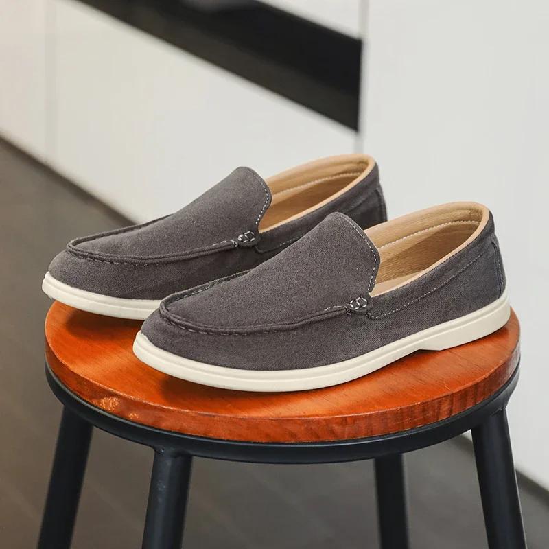 Men's Lightweight Soft Moccasins Male Slip On Driving Flats Casual Shoes Suede Leather Loafers Classic British Style Men Shoes