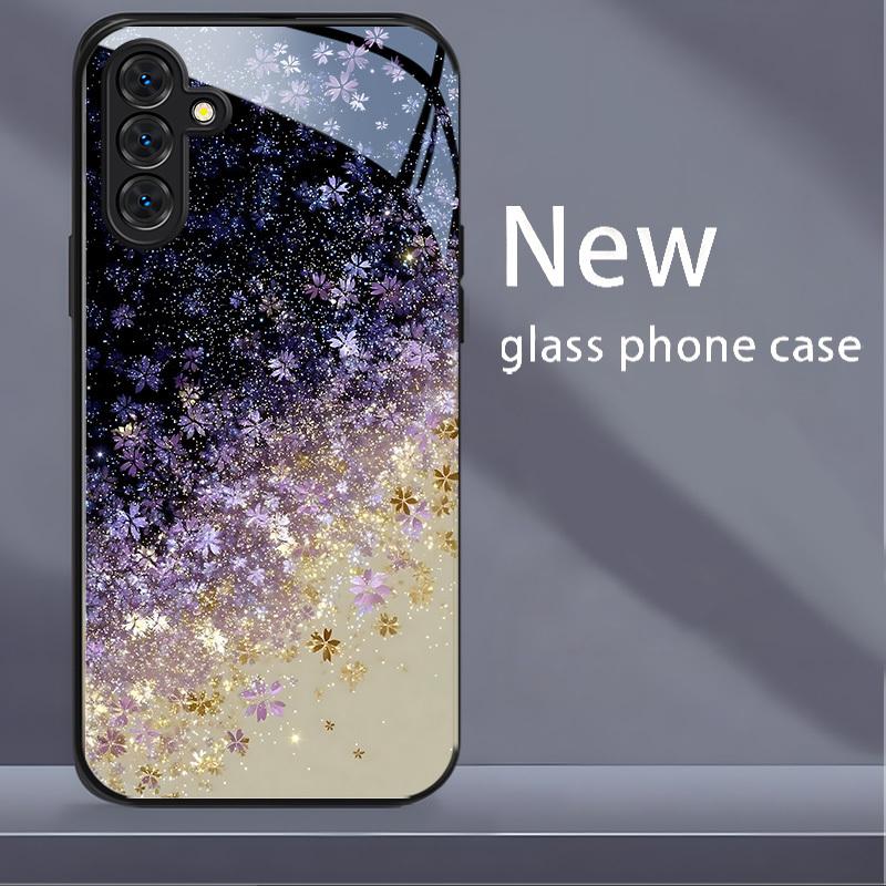violet gold Flower New PhoneCase for Samsung Galaxy S26 S25 S24 S23 S22 S21 FE Ultra Plus Men women Built-in glass Give