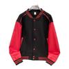 Giacca da Baseball Raglan Oversize Hip Hop da Uomo con Blocco di Colore e Ricamo in Spugna - Capospalla Primavera/Autunno