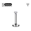 Titanio F136 2/2,5/3/4/5/6Mm Stud Labret con Zirconia Cubica 16G Trago Elica Cartilagine Conchiglia Flatback Lobo Orecchio Piercing Gioielli Corpo