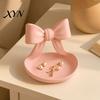 Versatile Home Decor Tray 3D Printed Bow Jewelry Organizer Tray, Decorative Ribbon Ring Holder for Beauty Accessory Rings Earrings Necklace,