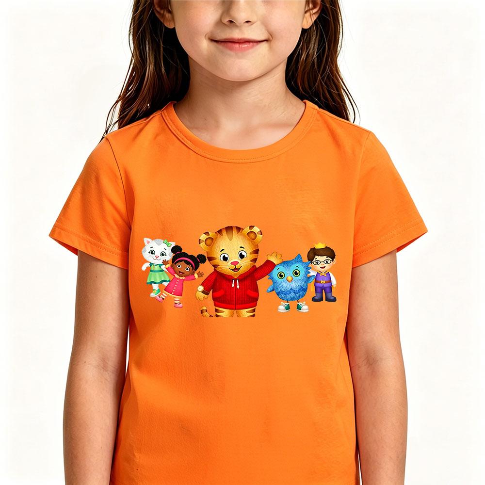 Daniel Tiger’s Neighborhood Children's T-shirts Cotton Cartoon Print Short Sleeve Funny Boys Cute Girls Tees Casual Tops Summer