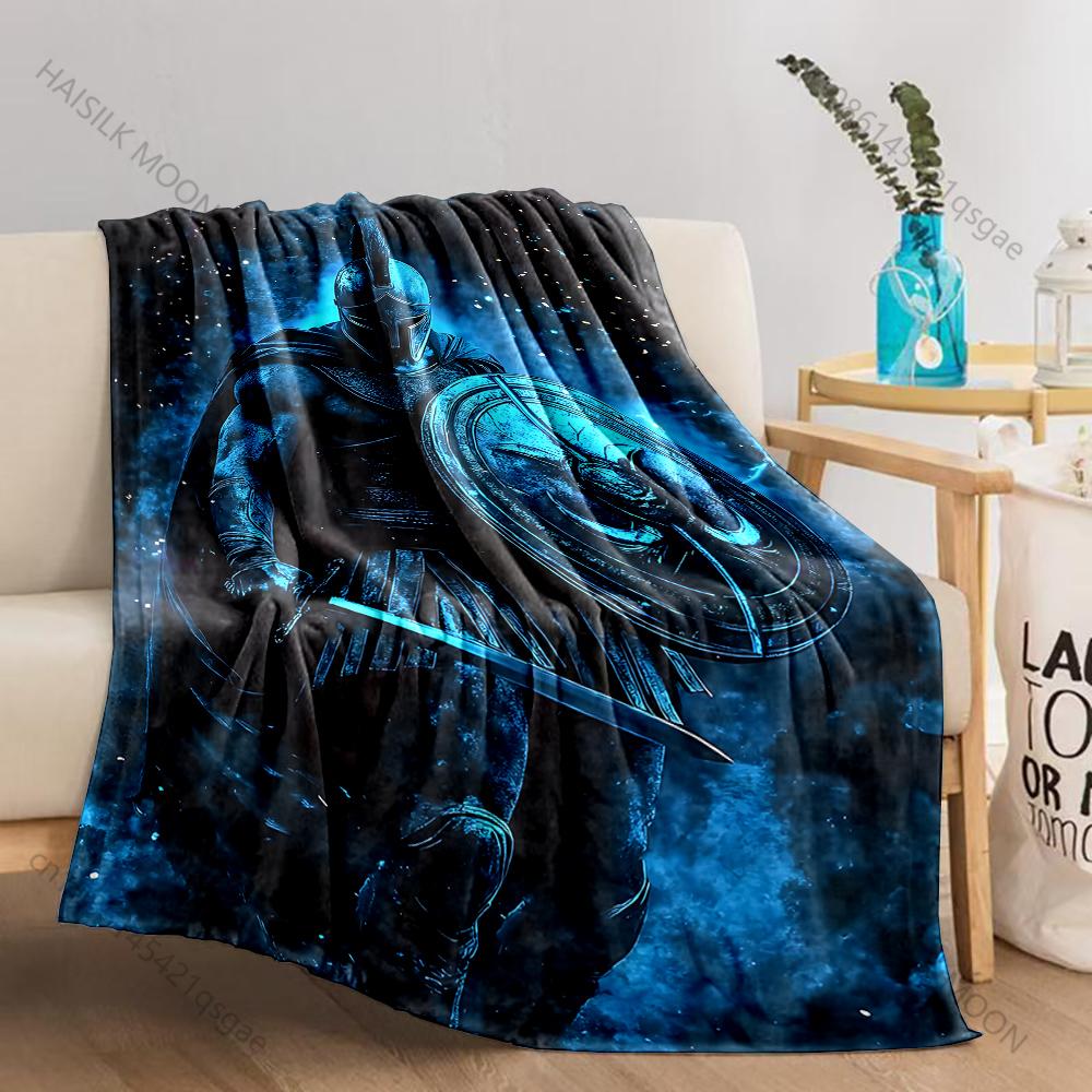 

1PC Spartan Warrior Longsword Print Adult Children Warm Blankets Home Travel Car Soft Comfortable Suitable for all seasons 75x90cm