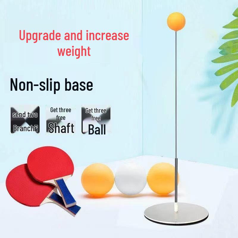Durable Flexible Shaft Table Tennis Trainer for Seniors: Single-User Professional Self-Training Tool, Vision Ball Included