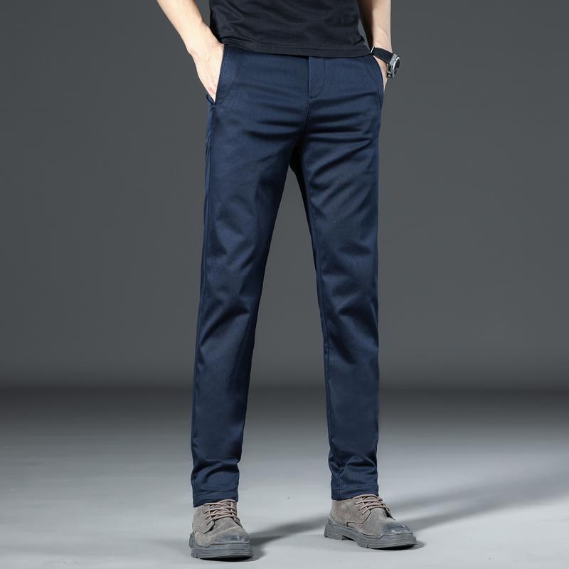 2026 Men's High-End Black Slim Straight Casual Business Pants