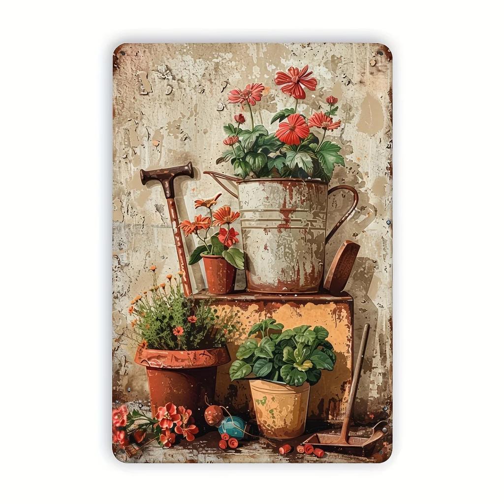 Vintage Bird Cactus Flamingo Metal Tin Sign Wall Art for Home, Bar, Garage & Garden Decor | Easy-Hang Vintage Animal Design