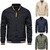 Spring Autumn Men Outerwears  Solid Color Casual Baseball  Jacket Clothing  Plus Size