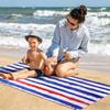 1PC Towel Blue Stripes and white Drawing art for family friend Quick-Dry Beach Towel For Yoga Tourism Beach GYM Camping Swimming