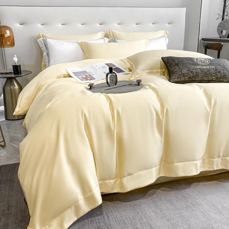 

Длинный штапельный хлопок, комплект из четырех предметов, 100 шт., чистый хлопок, фиолетовый, пододеяльник, простыня, встроенное постельное белье Quilt cover 150*200cm