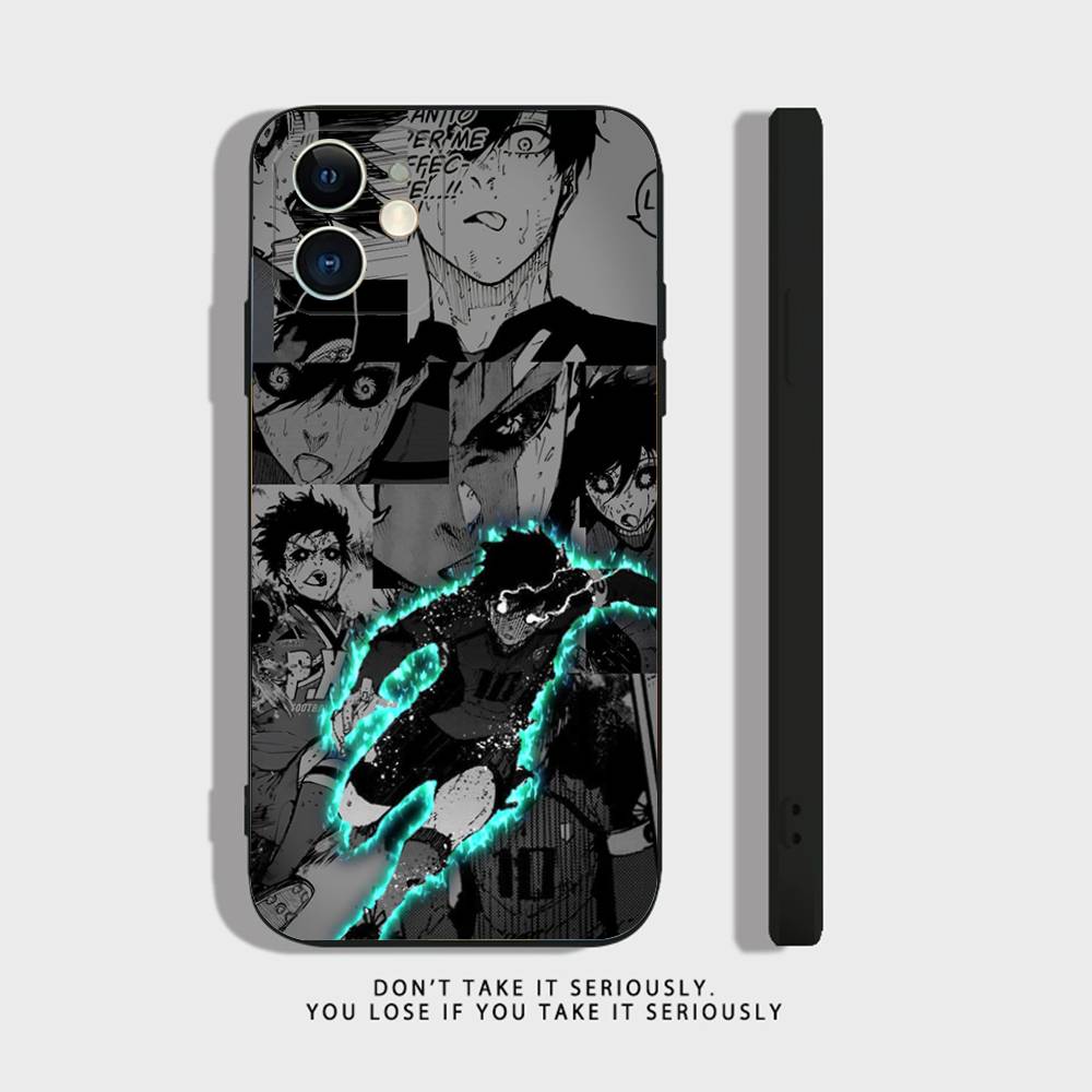 A-Anime Blue Lock Phone Case For iPhone 17,16,15,14,13,12,11,XR,Pro,XS,Max,XR,Plus,Mini Soft Silicone Black Shockproof