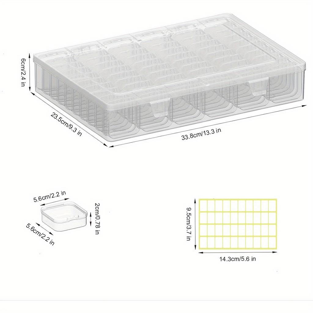 Bead Organizer Box,61pcs Bead Organizer Box Set, Clear Large Capacity Small Bead Organizers and Storage Plastic Cases with Label