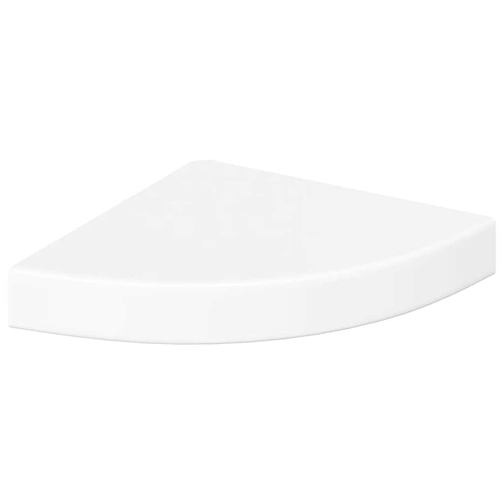 Floating Corner Shelf High Gloss White 25 x 25 x 3.8 cm MDF