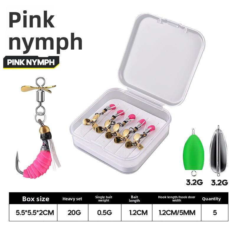 Rattlesnake Fly Lure Night Glow Ice Silk Shrimp Set5PCSNymph Micro Bait Horse Mouth Bionic Fishing Lure for Bass and Perch