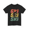 Ski T-Shirt Skifahren Wintersportler Skifahrer Silhouette Vintage
