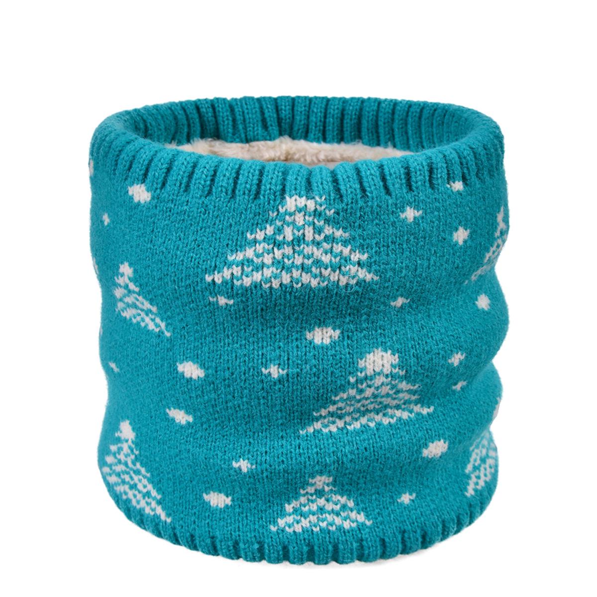 Женский осенне-зимний жаккардовый вязаный шарф-манишка – флисовая подкладка, снуд и рождественский шарф