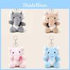 Plush Elephant Keychain With Scarf Modern Art Soft Toy Keyring For Kids Gift