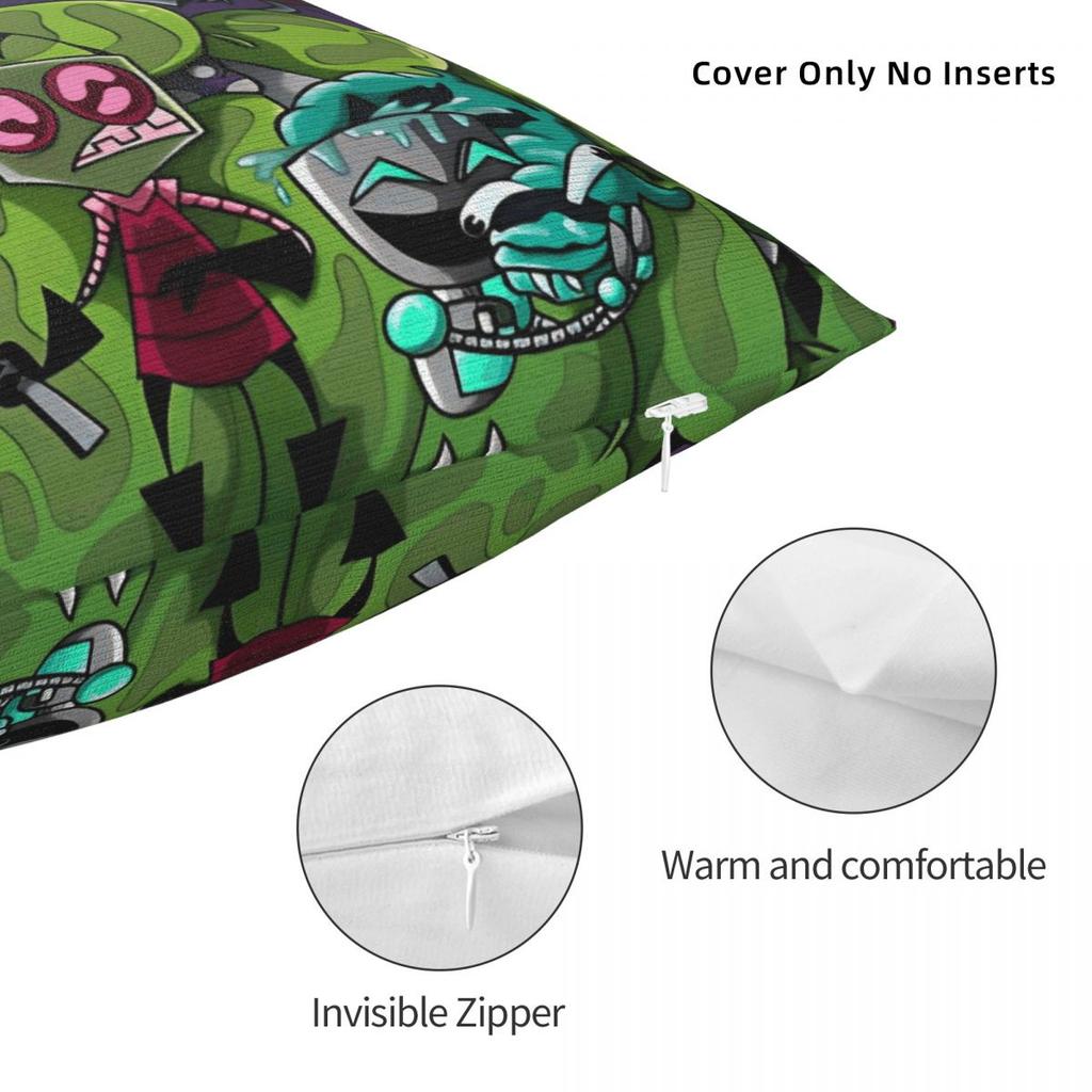 Invaders Zims And Gir Cartoon Pillowcase Polyester Cushion Cover Gift Throw Pillow Case Cover Home Square 40X40Cm