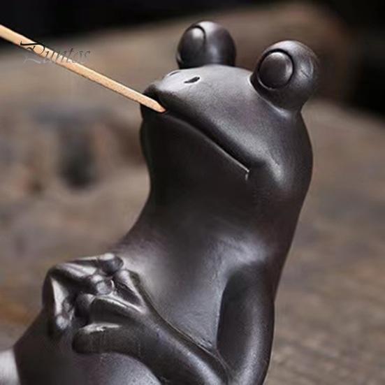 Incense Stick Holder Decorative Frog Incense Holder Incense Burner Ash Catcher for Aromatherapy Yoga Meditation Stress Anxiety Relief