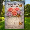 1pc Memorial Garden Flag for Mom - Single-Sided 100% Polyester, Roses Sympathy, Outdoor Lawn Decor