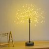 Mini Table Starburst Silver Lights Battery & USB Operated LED Christmas Starburst Firework Lamp for Xmas Party Home Decor