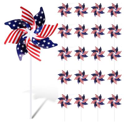 American Flag Windmill Independence Day Red White Blue Windmill Waterproof Pinwheels Patriotic Decor Holiday Supplies