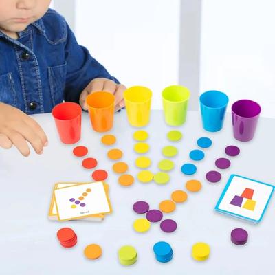 Matching Color Stacked Cups Game Sorting Color Classification Cup Toys  Birthday Gifts