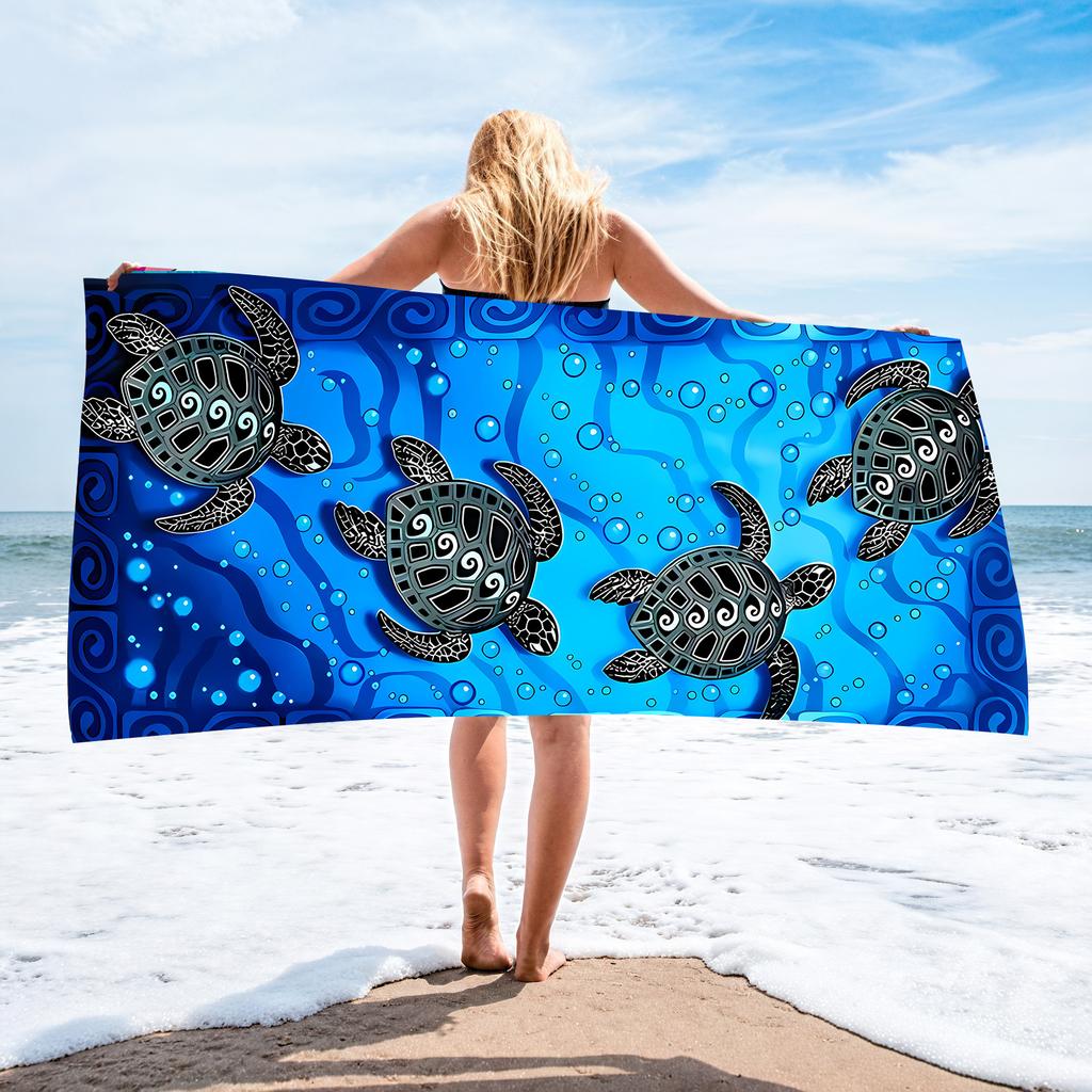 Anker gestreiftes nautisches Strandtuch Mikrofaser Schnelltrocknend Saugfähig Leicht Blaues Handtuch für Strand Pool Urlaub Reisen