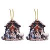 2pcs Acrylic Wall Decors Smooth Surfaces Nativity Scene Pendant Easy To Clean For Stylish Indoor Environment Accessories