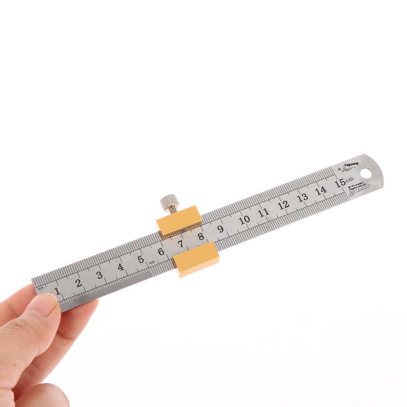 1/2Pcs Carpentry Steel Ruler Positioning Limit Block Measuring Marking Gauge Protable Accurate Positioning Woodworking Tools