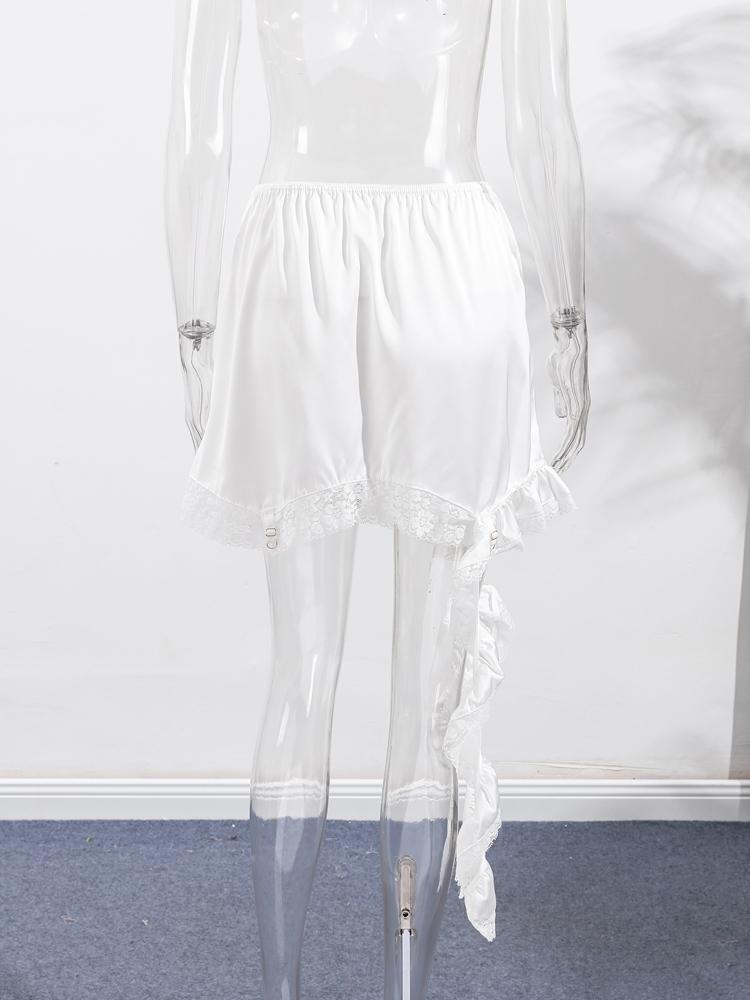 Jupe courte en dentelle irrégulière feuille de lotus pour femme Jupe-culotte polyvalente à la mode pour femme Nouveau modèle 2026