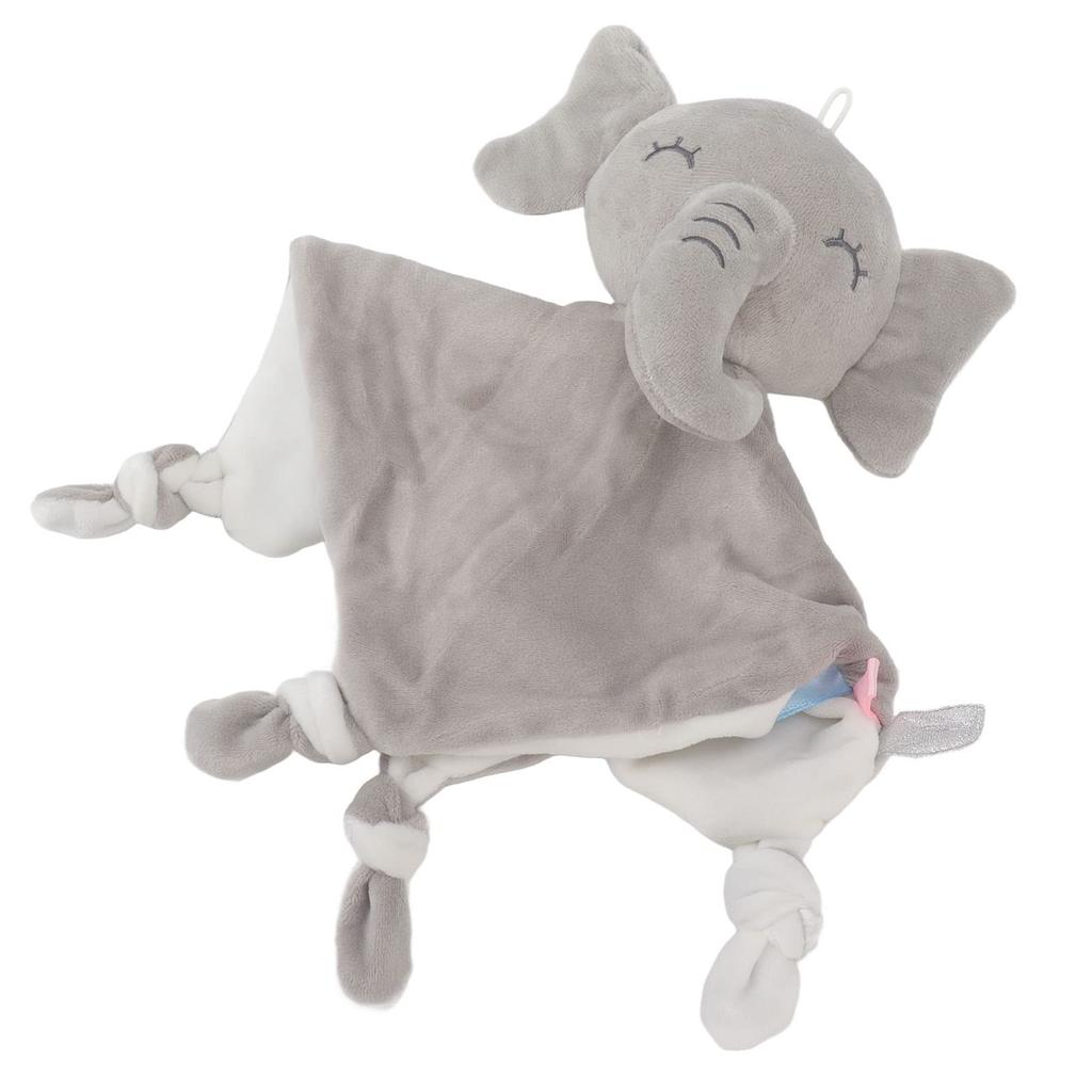 Ongwan Baby Bath Towel, Baby Pacifier Towel, Plush Cartoon Doll, Infant Burp Cloth Handkerchief, for Babies 3 Months and Up (Elephant)