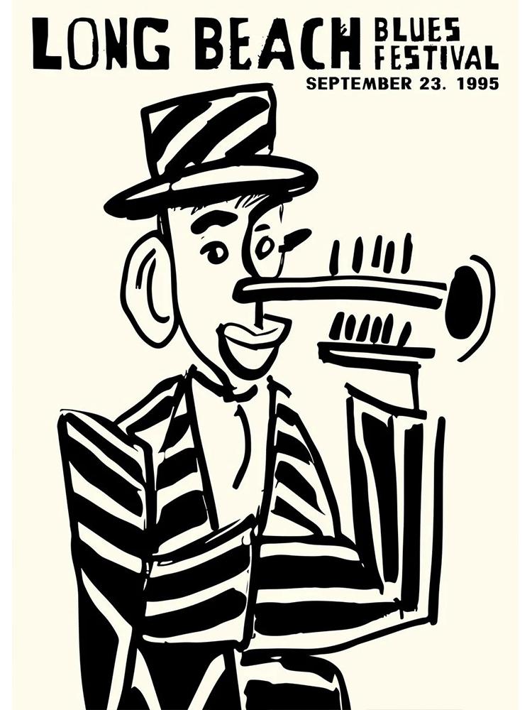 Amerikaanse Folk Blues Jazz Festival Canvas Schilderij Abstract Wall Art Poster En Print Voor Woonkamer Home Decoratie Foto