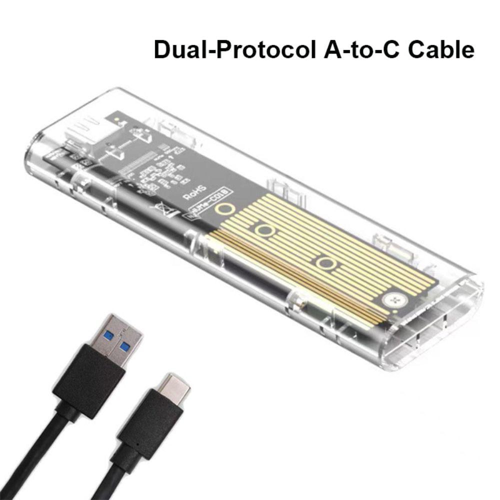 Transparent M.2 SSD Box NGFF NVME M2 Hard Disk Case PCIe 10Gbps Clear SSD Case External Enclosure Hard