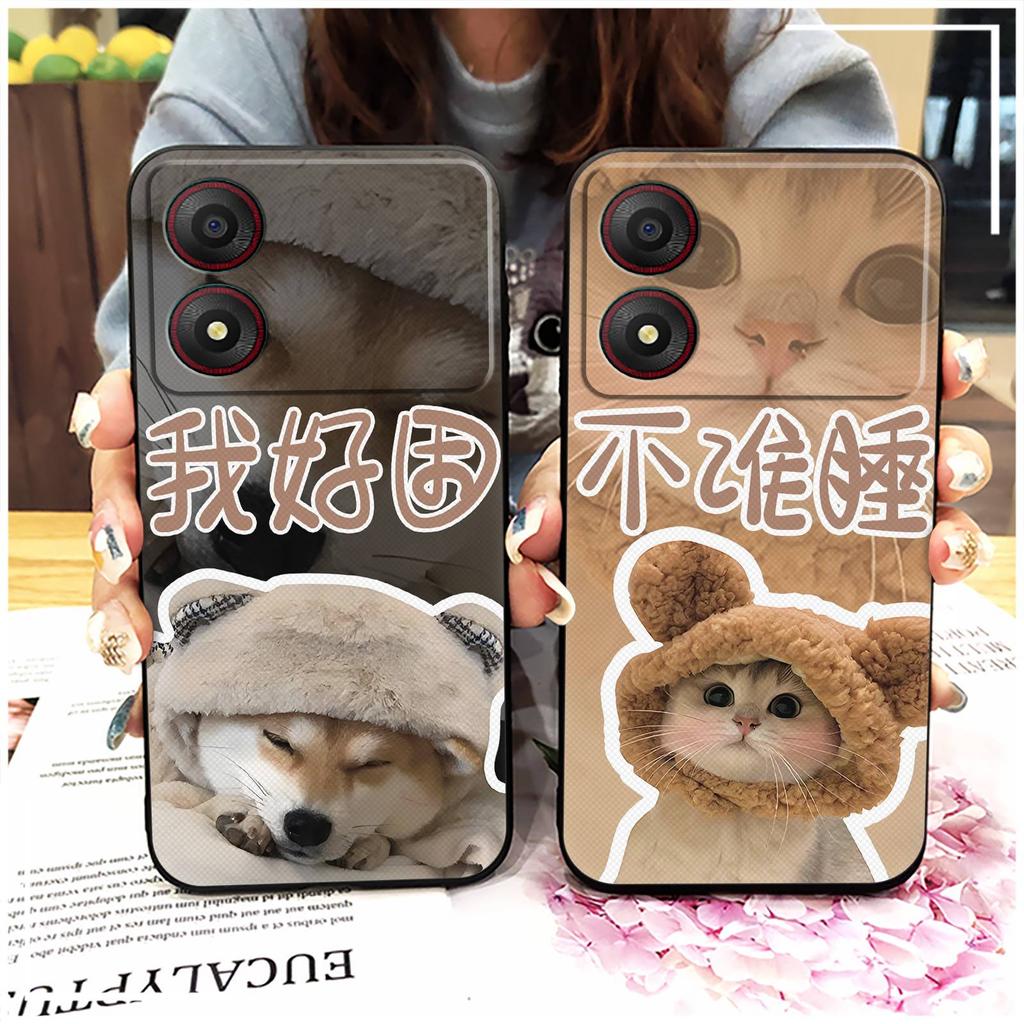 Anti-knock Fashion Design Phone Case For ZTE Blade A34 Graffiti Back Cover Phone Pouch Anti-dust TPU Couple Cute Durable