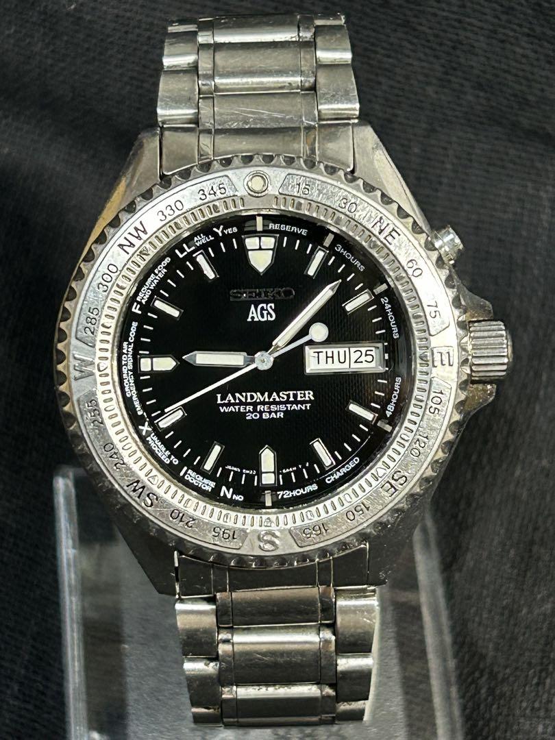 

[USED] Fully functional, glass intact, rechargeable battery, Seiko Landmaster 5M23-6A20
