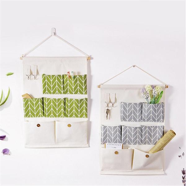 Buy Cotton Fabric Organizer Bag Over Wall Door Closet Hanging Storage